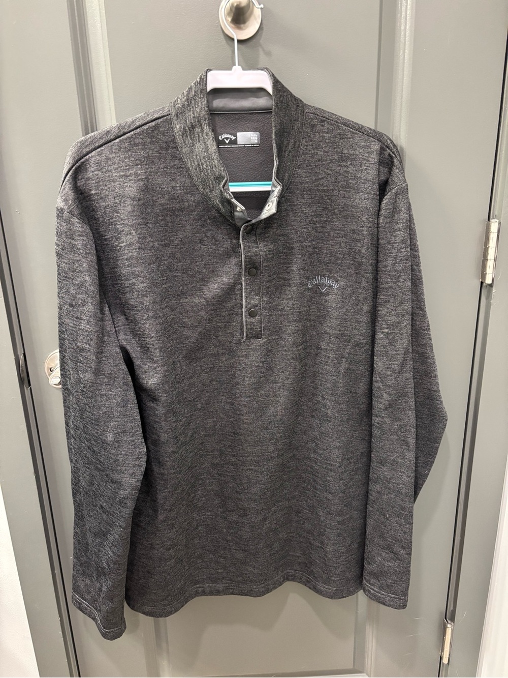 Callaway Opti-Therm Caviar Heather 1/4-Snap Pullover size XXL